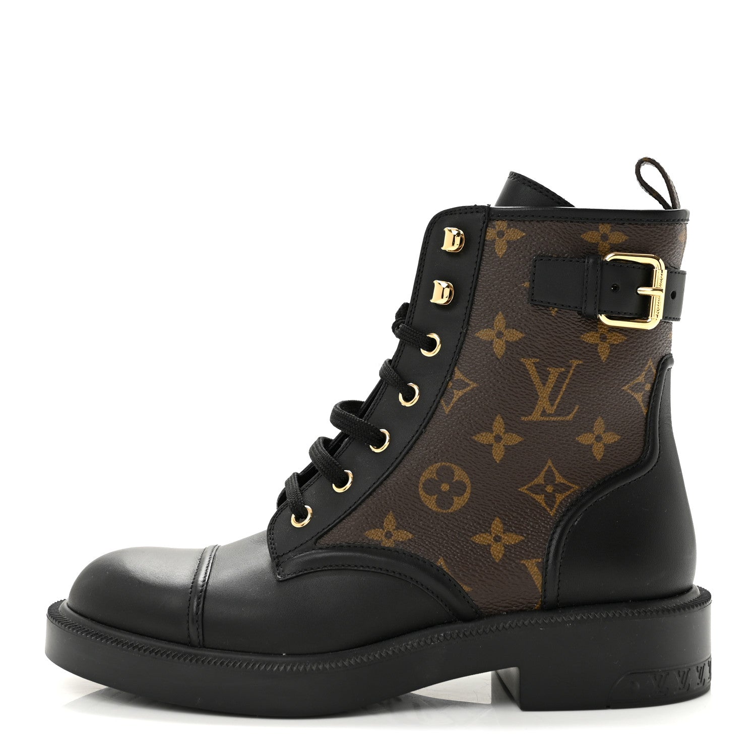 Louis Vuitton Calfskin Monogram Citizen Flat Ranger Boots 37.5 Cacao Brown Black 1 of 9