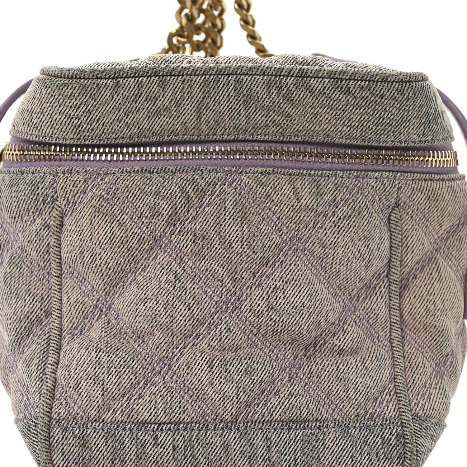 Saint Laurent Denim Quilted 80's Vanity Bag Bleached Lilac 8 of 10