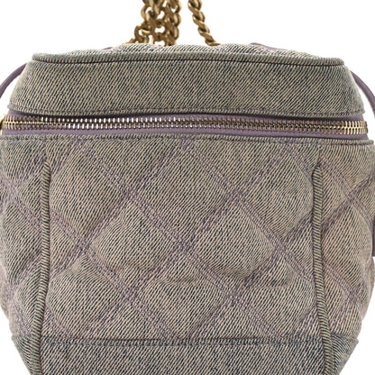Saint Laurent Denim Quilted 80's Vanity Bag Bleached Lilac 8 of 10