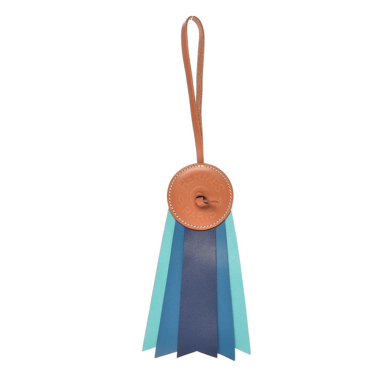 Hermes Hunter Cowhide Milo Lambskin Paddock Flot Bag Charm Bleu de Malte Bleu Izmir Lagon 1 of 4