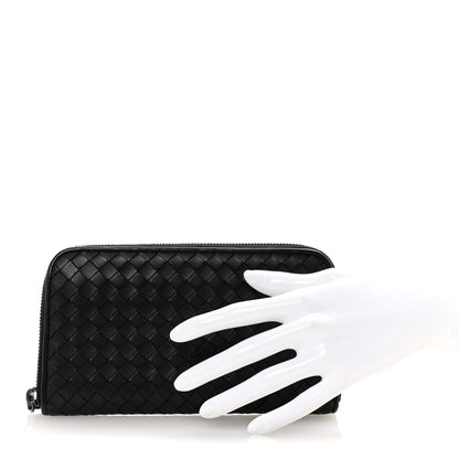 Bottega Veneta Nappa Intrecciato Zip Around Wallet Black 2 of 7