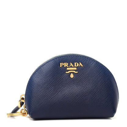 Prada Saffiano Metal Coin Purse Bluette 1 of 10