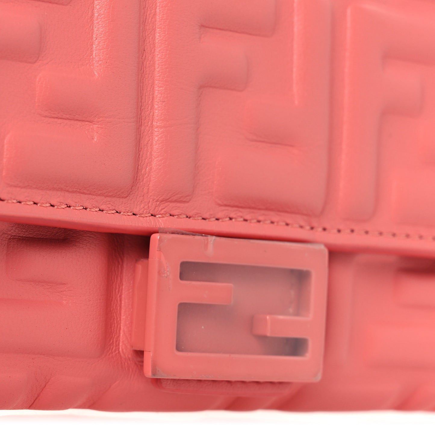 Nappa FF Embossed Continental Wallet On Chain Rosa Pesca