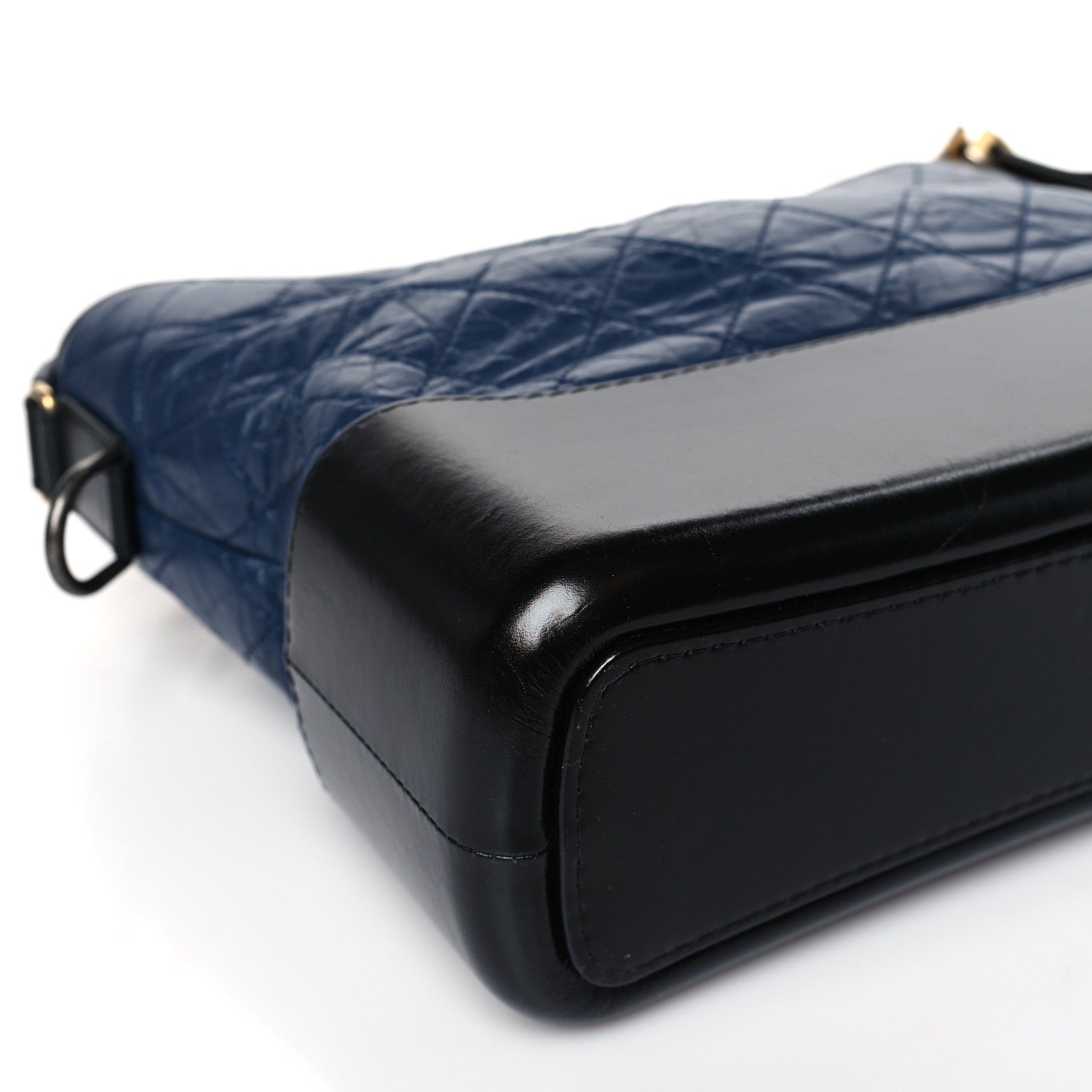 Chanel Aged Calfskin Quilted Medium Gabrielle Hobo Navy Black 8 of 9