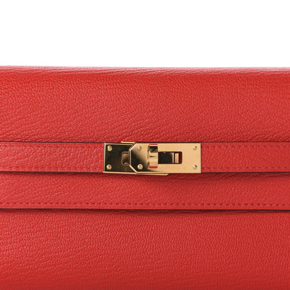 Hermes Chevre Mysore Medium Kelly Wallet Rouge De Coeur 9 of 10