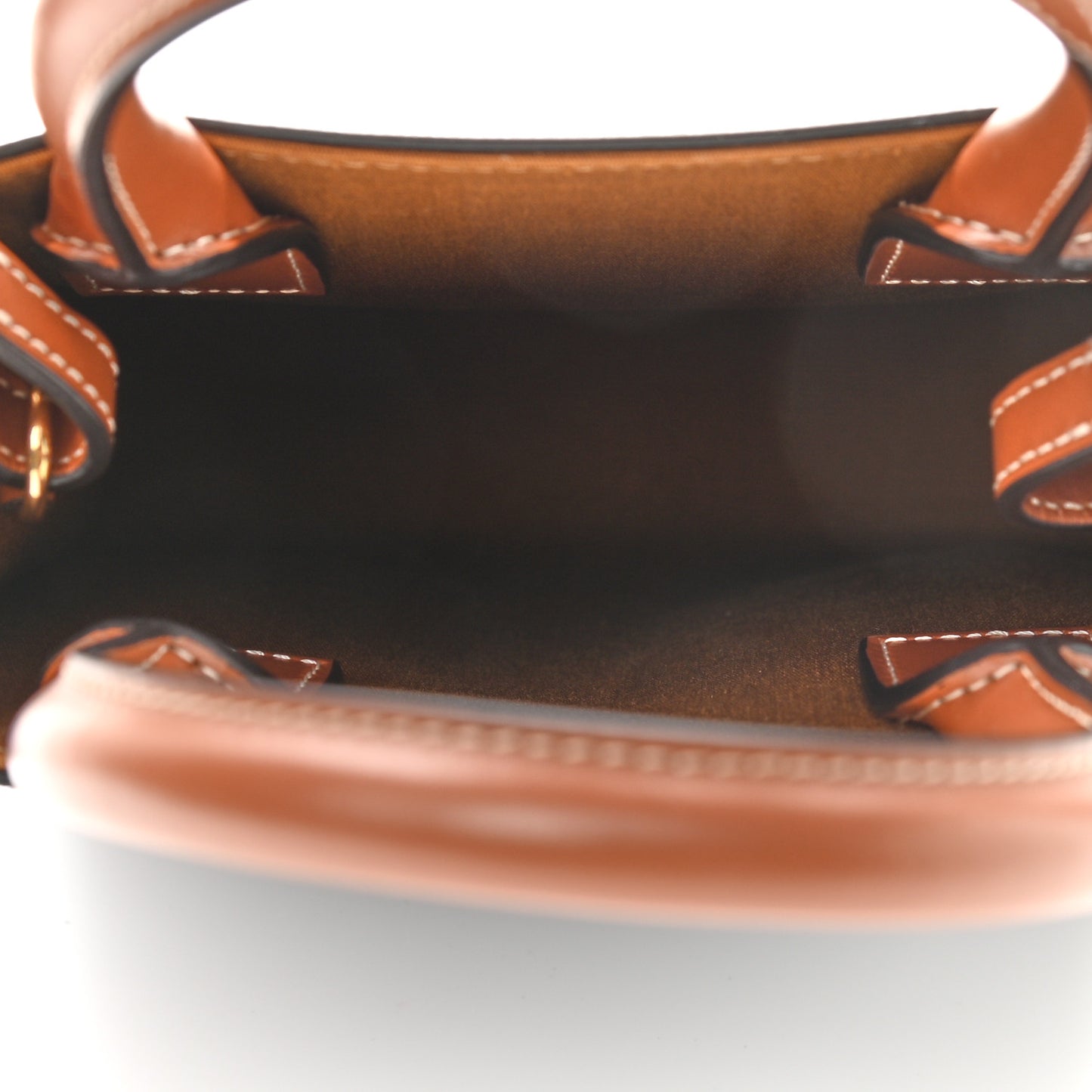 Triomphe Canvas Calfskin Mini Vertical Cabas Tan