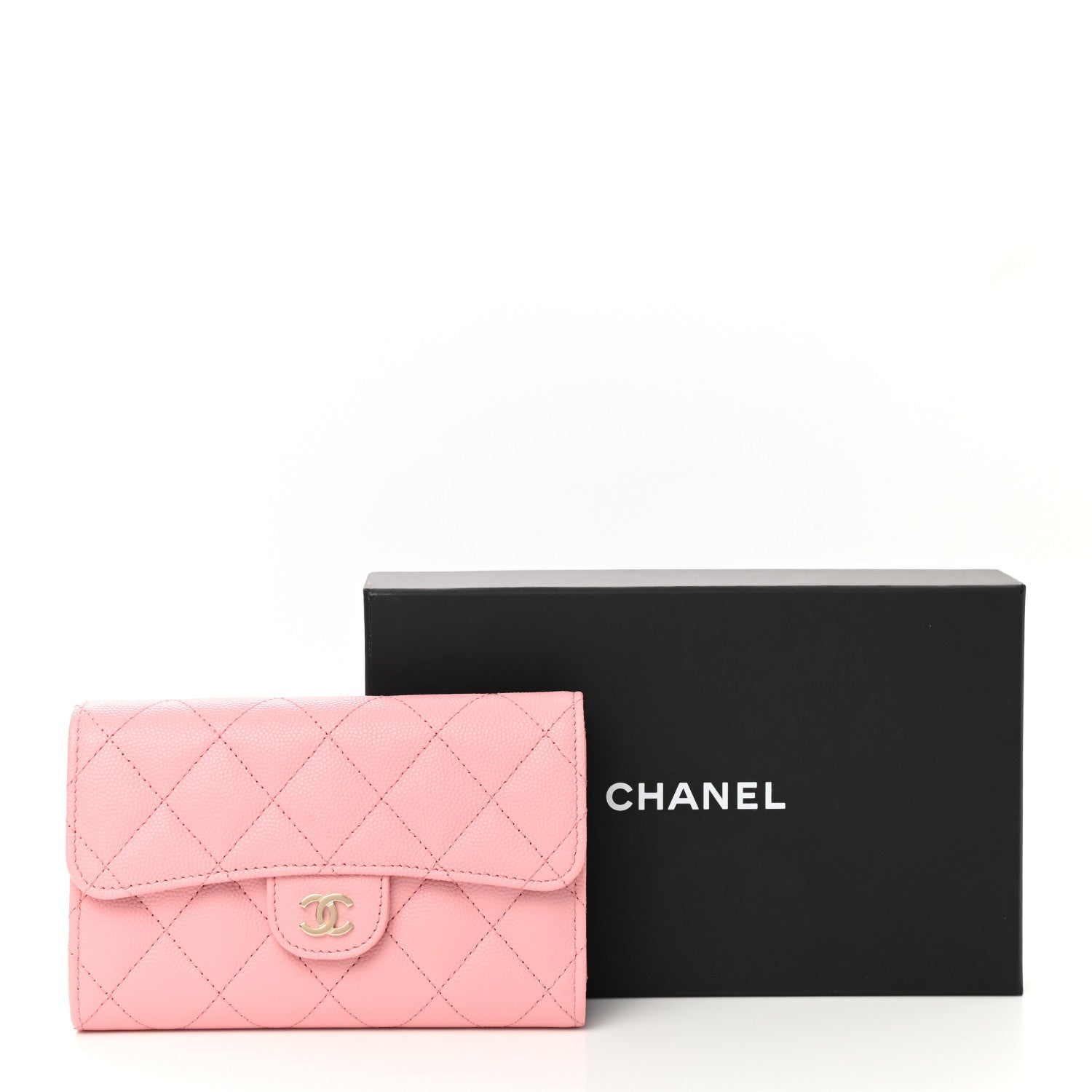 Chanel Caviar Quilted Medium Flap Wallet Pink 9 of 9