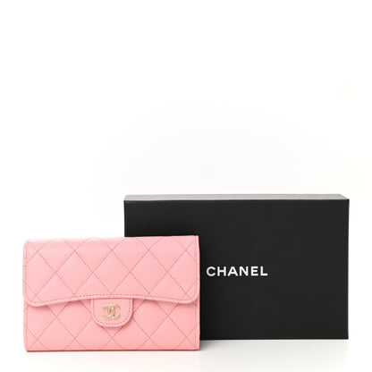Chanel Caviar Quilted Medium Flap Wallet Pink 9 of 9