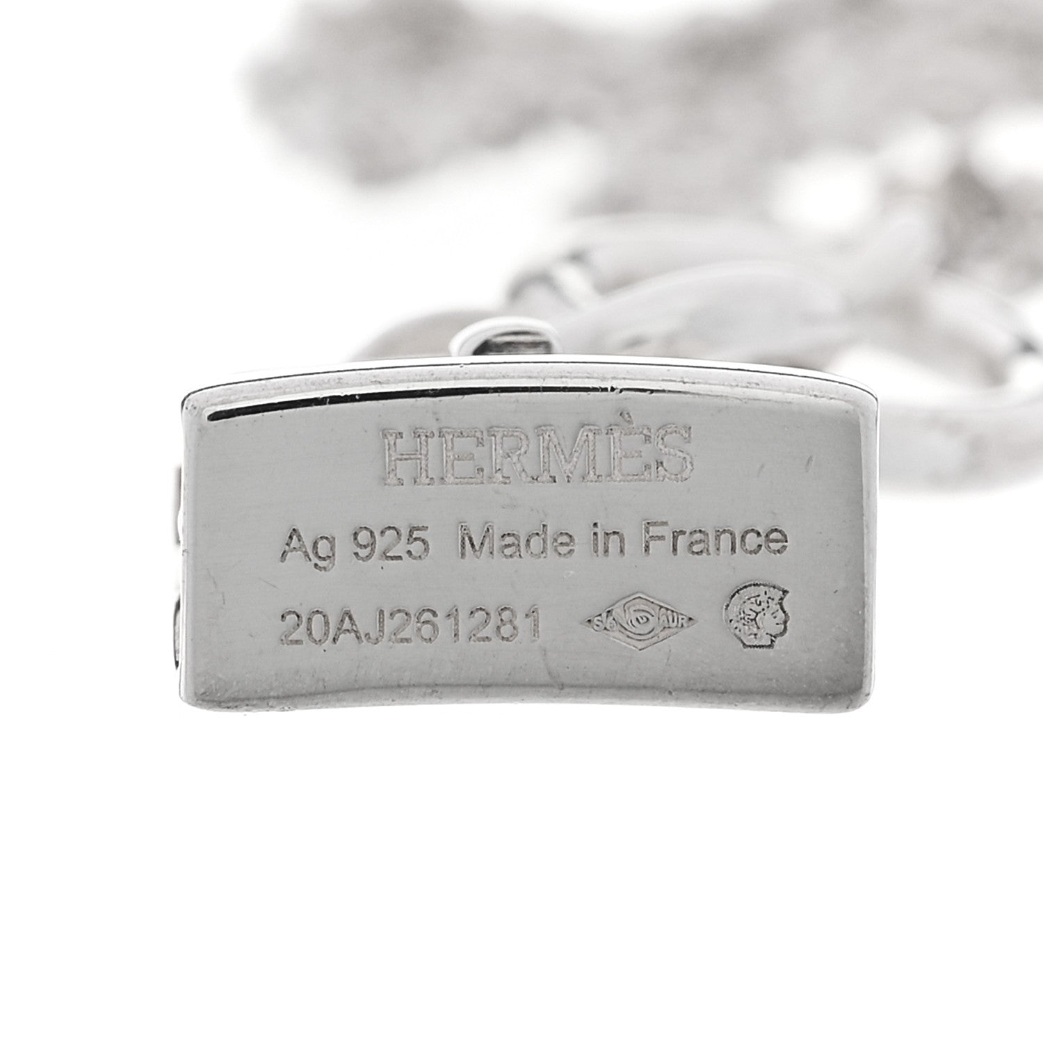 Hermes Sterling Silver Kelly Charm Pendant Necklace 4 of 5