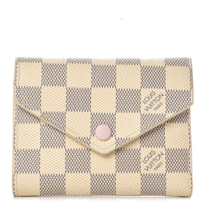 Louis Vuitton Damier Azur Victorine Wallet Rose Ballerine 1 of 7