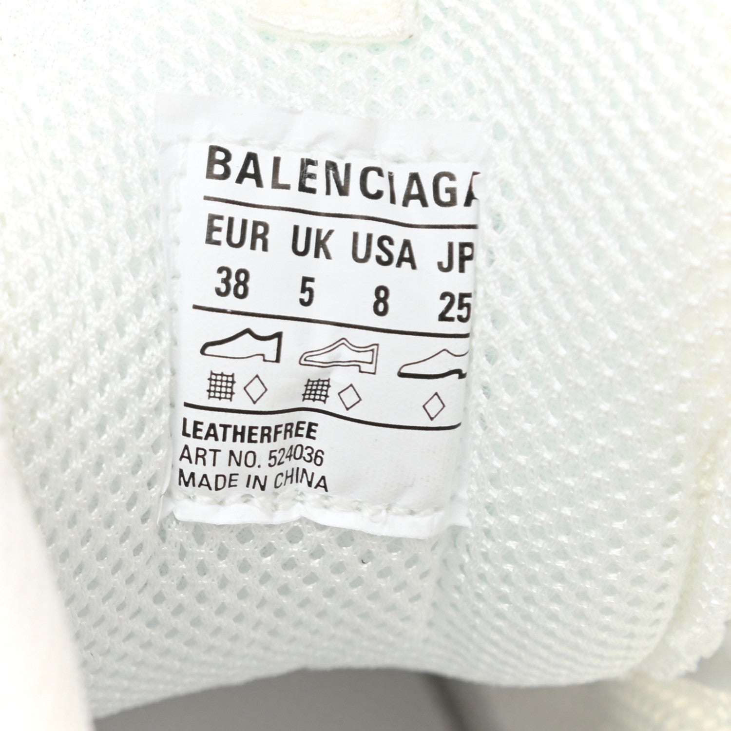 Balenciaga Fabric Mesh Womens Triple S Sneakers 38 White 7 of 8
