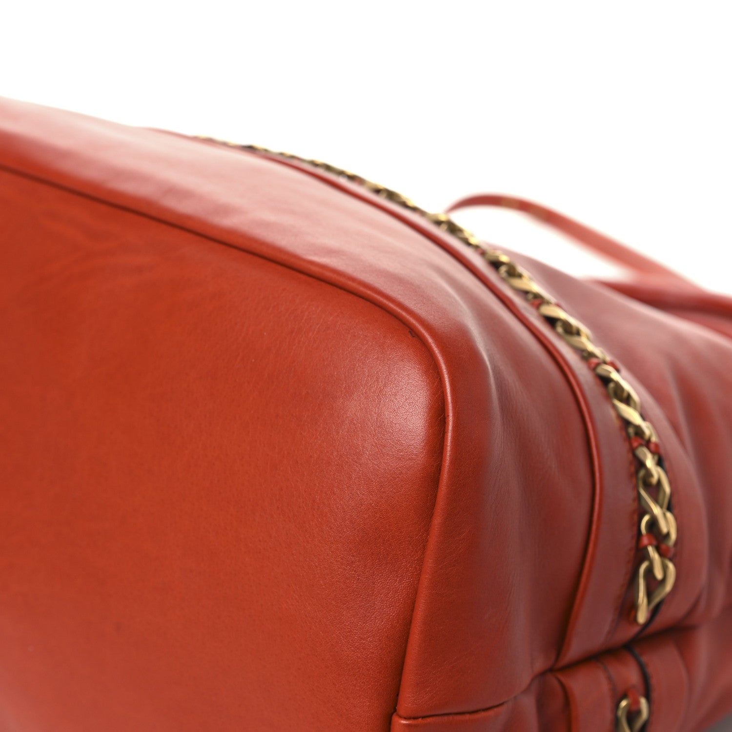 Chloe Calfskin Kira Convertible Bowler Bag Brick Red 9 of 11