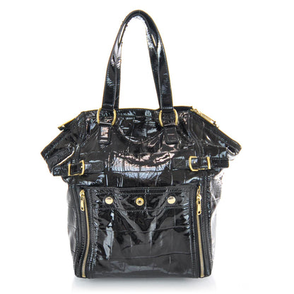Saint Laurent Patent Croc Downtown Tote Black 1 of 7
