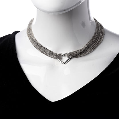 Tiffany Sterling Silver Heart Multi Chain Toggle Necklace 2 of 5