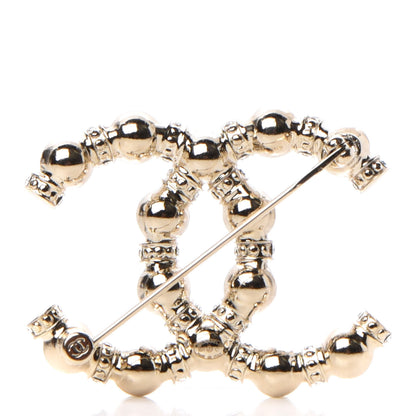Chanel Pearl Crystal Nefertiti CC Brooch Gold 3 of 5