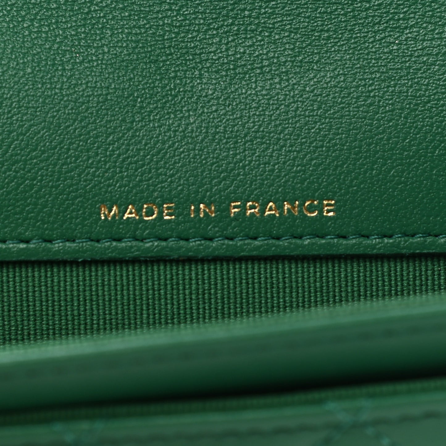 Lambskin Quilted Flap Card Holder Wallet Green