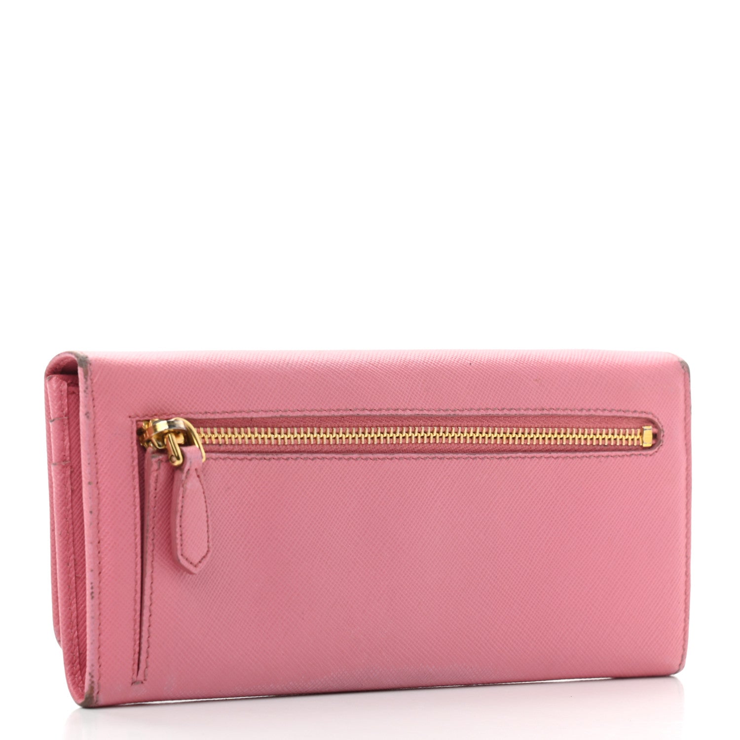 Prada Saffiano Metal Continental Flap Wallet Begonia 3 of 11