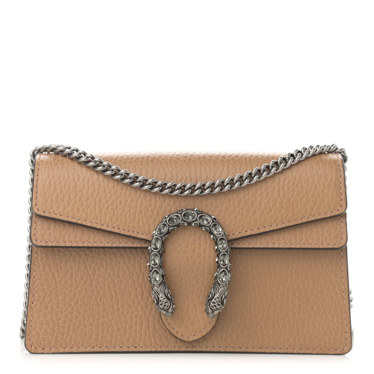 Gucci Dollar Calfskin Crystal Super Mini Dionysus Shoulder Bag Natural Tan Black Diamond 1 of 9