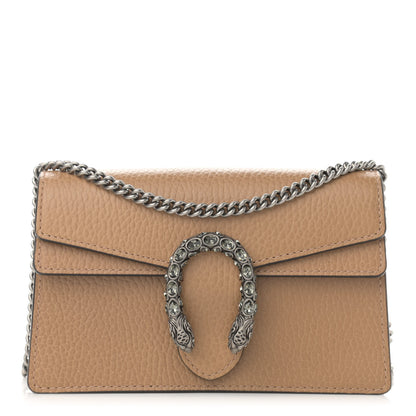 Gucci Dollar Calfskin Crystal Super Mini Dionysus Shoulder Bag Natural Tan Black Diamond 1 of 9