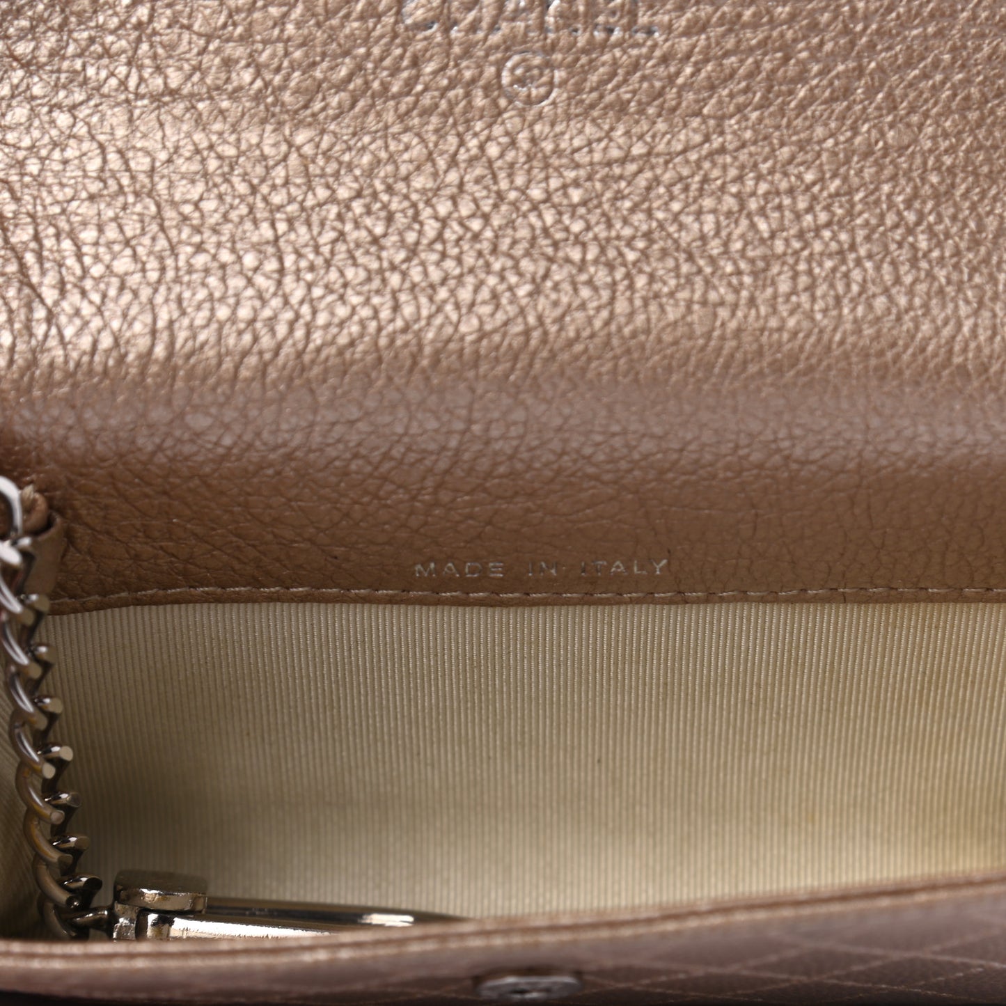 Metallic Calfskin Diamond Stitched Key Holder Case Gold Silver