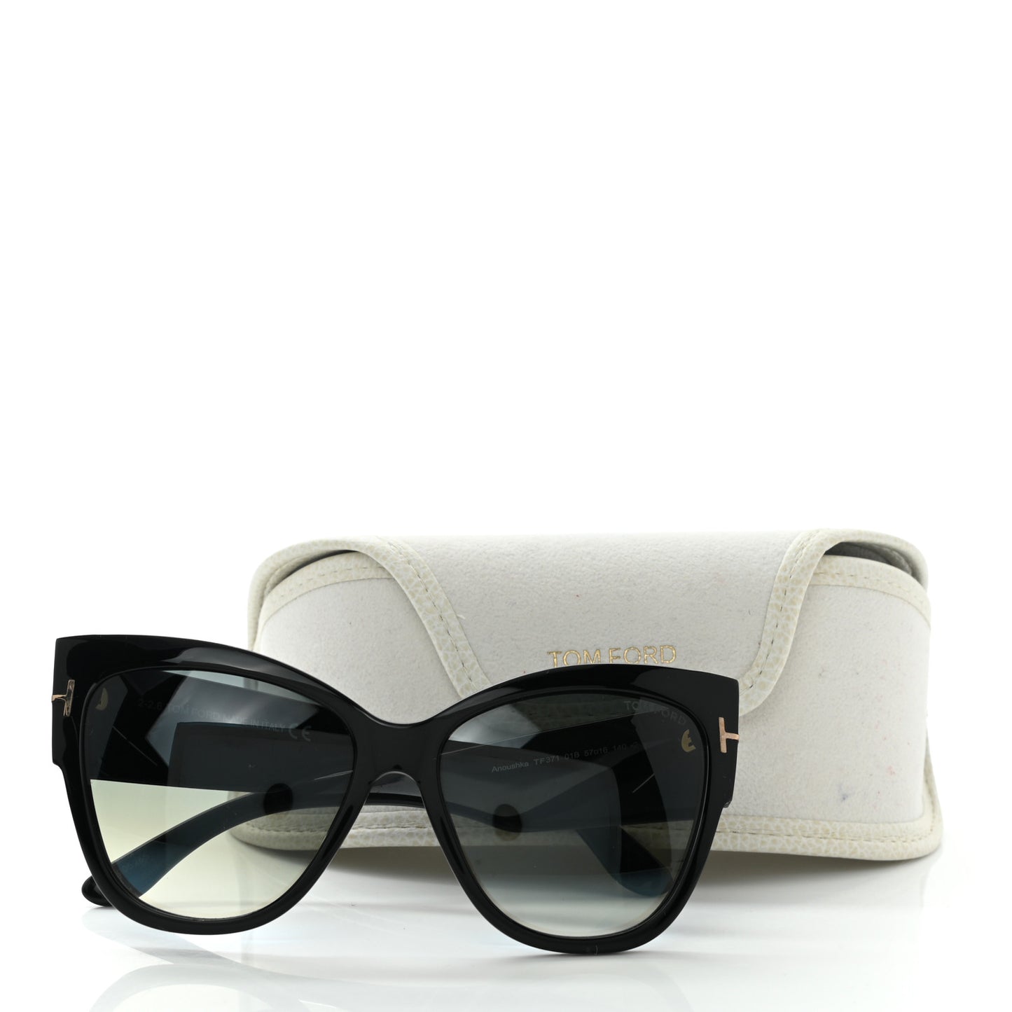 Acetate Anoushka Cat Eye Sunglasses TF371 Black