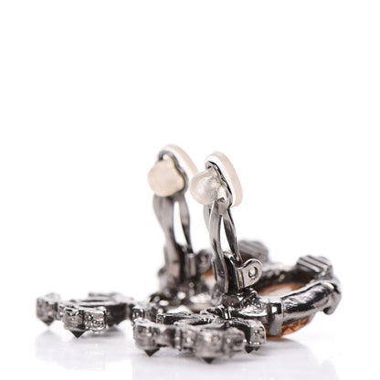 Chanel Resin CC Drop Clip On Earrings Grey 3 of 4