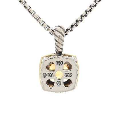 David Yurman Sterling Silver 18K Yellow Gold Diamond Citrine Yellow Sapphire 7mm Petite Albion Necklace 4 of 5