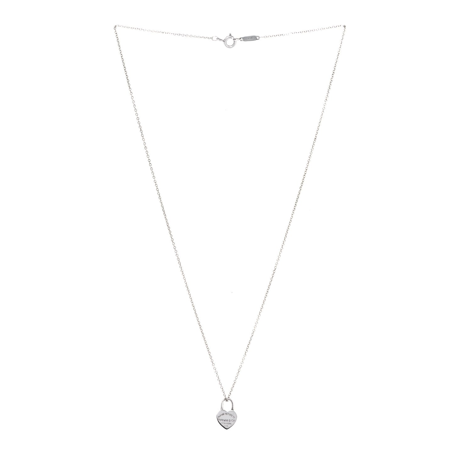 Sterling Silver Return to Tiffany Heart Lock Pendant Necklace