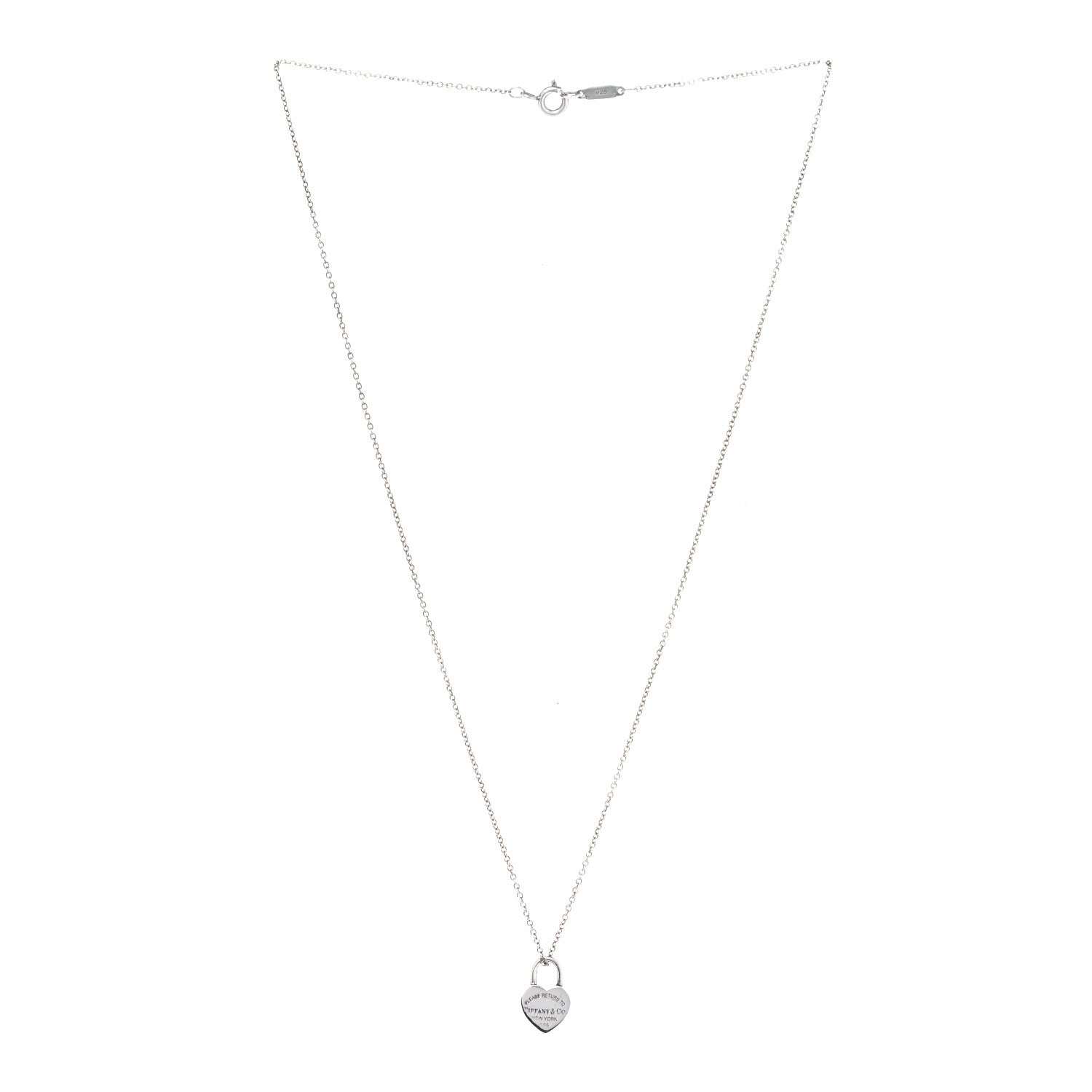 Tiffany Sterling Silver Return to Tiffany Heart Lock Pendant Necklace 2 of 6