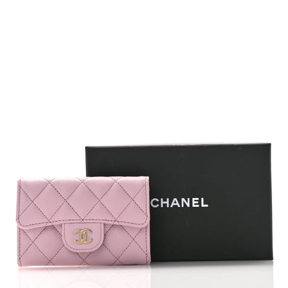 Chanel Caviar Quilted Flap Card Holder Wallet Light Pink 9 of 9