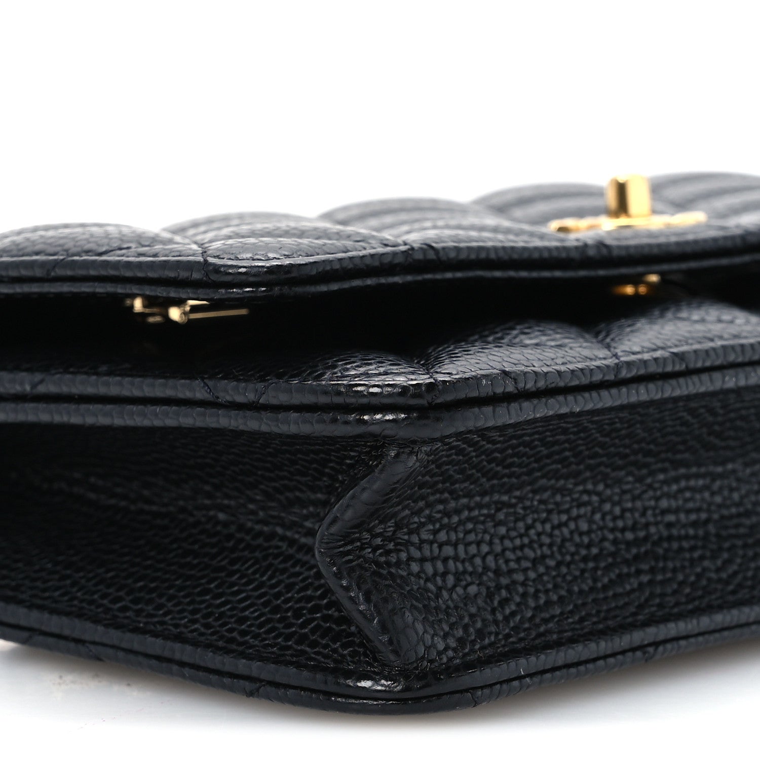 Chanel Caviar Quilted CC Turnlock Wallet On Chain WOC Black 9 of 11