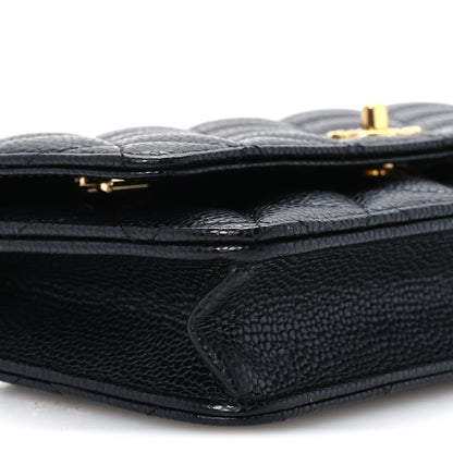 Chanel Caviar Quilted CC Turnlock Wallet On Chain WOC Black 9 of 11