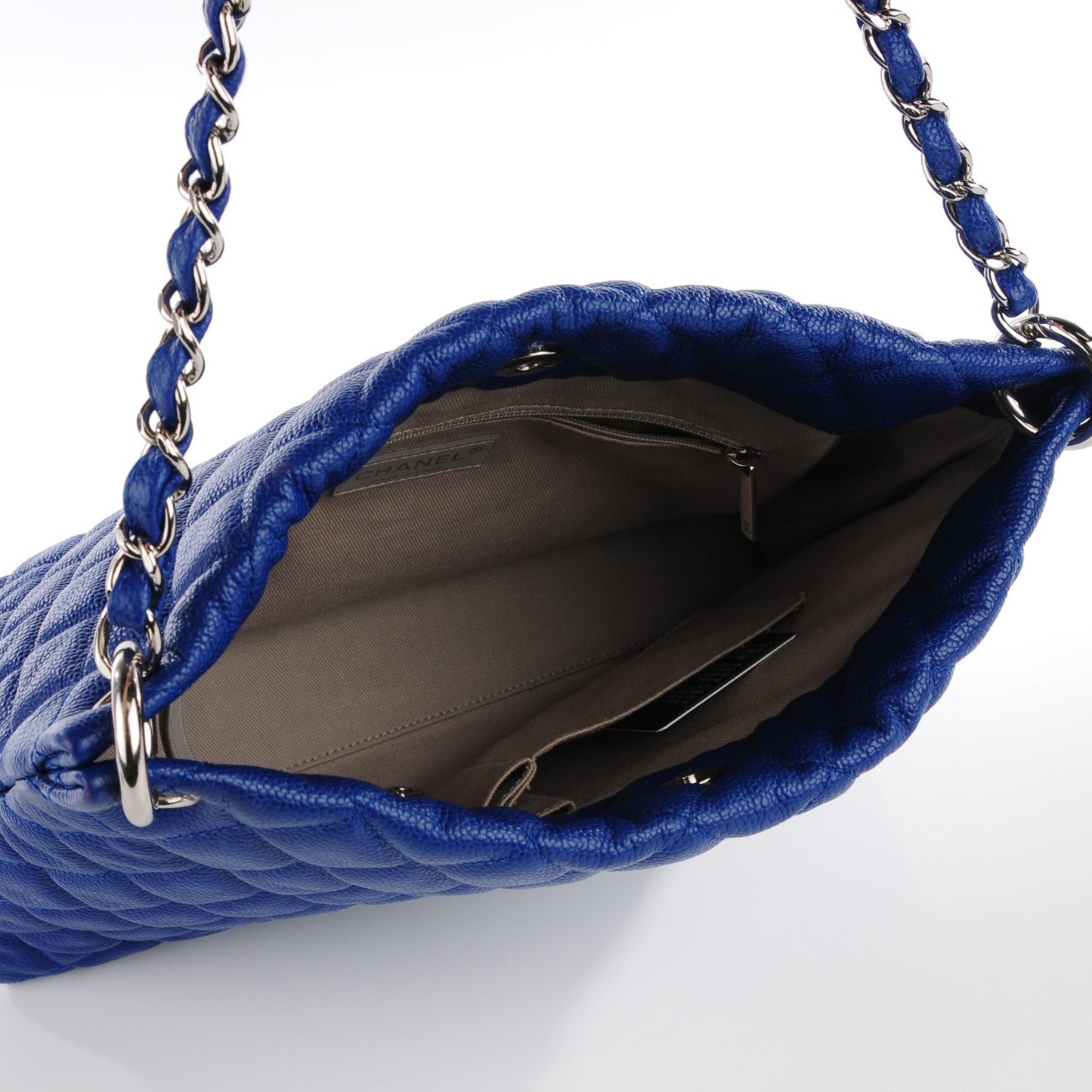 Caviar Quilted Easy Zip Tote Cobalt Blue