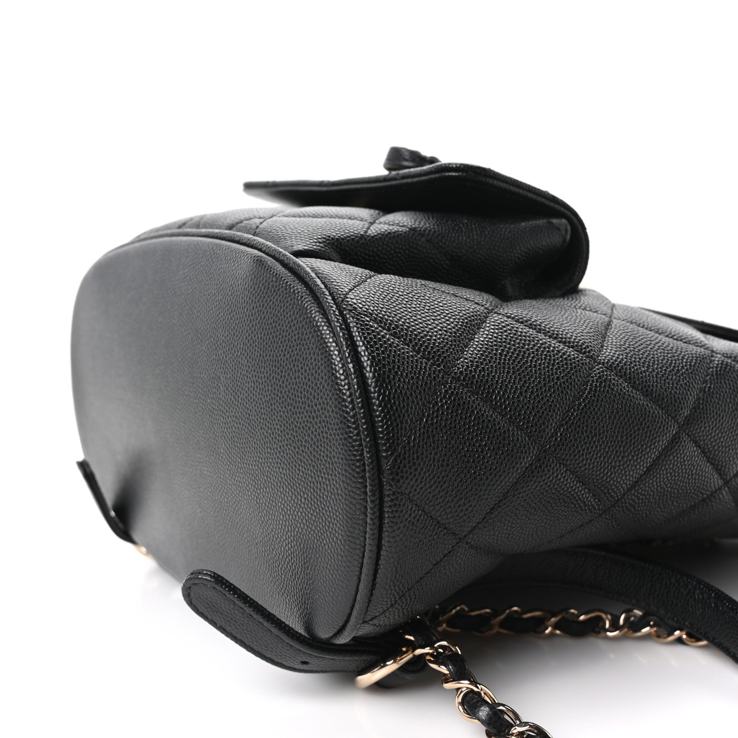 Pre-Loved Chanel Black Caviar Quilted Small Backpack Gold-tone Hardware