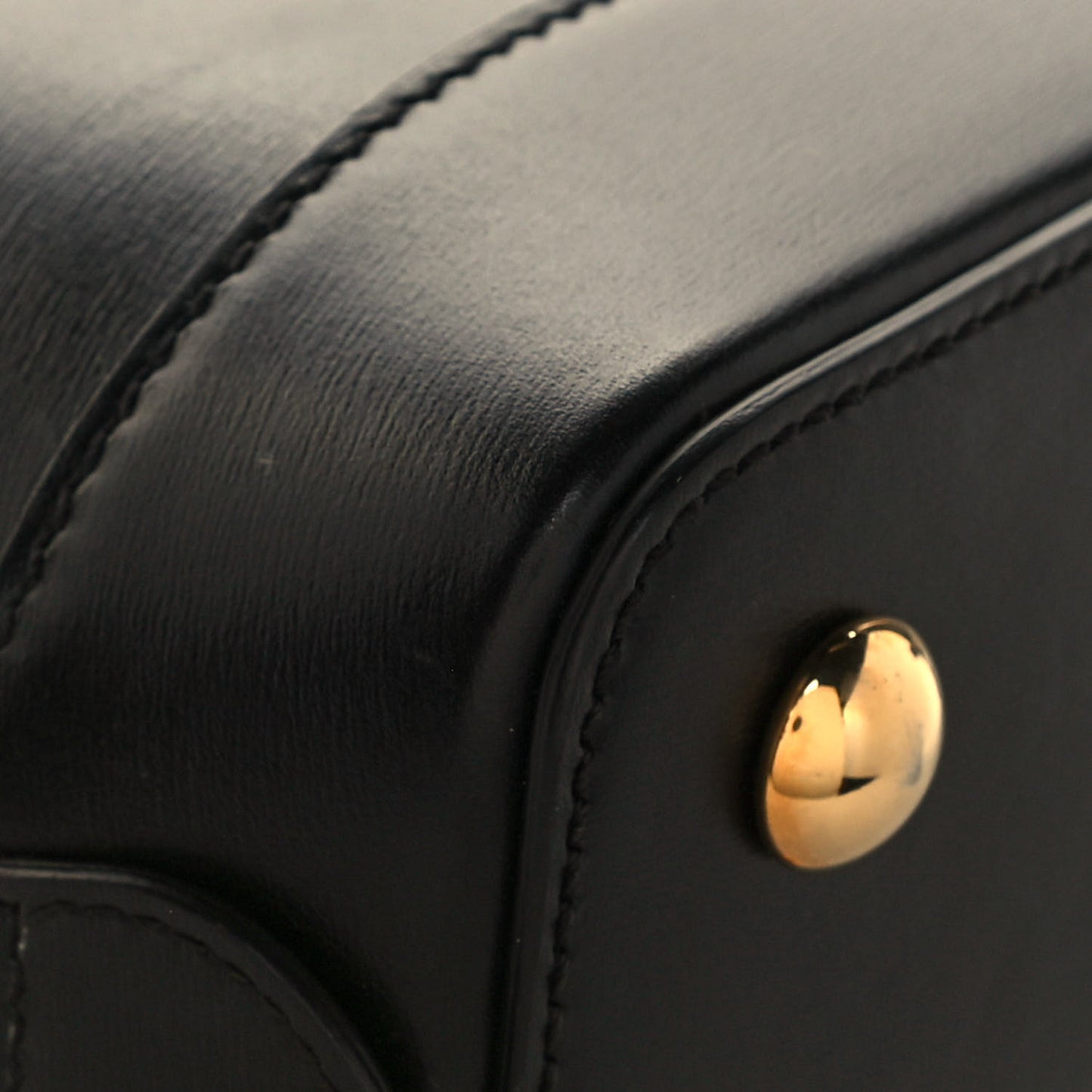 Boarded Plutone Calfskin Small Horsebit 1955 Top Handle Bag Black