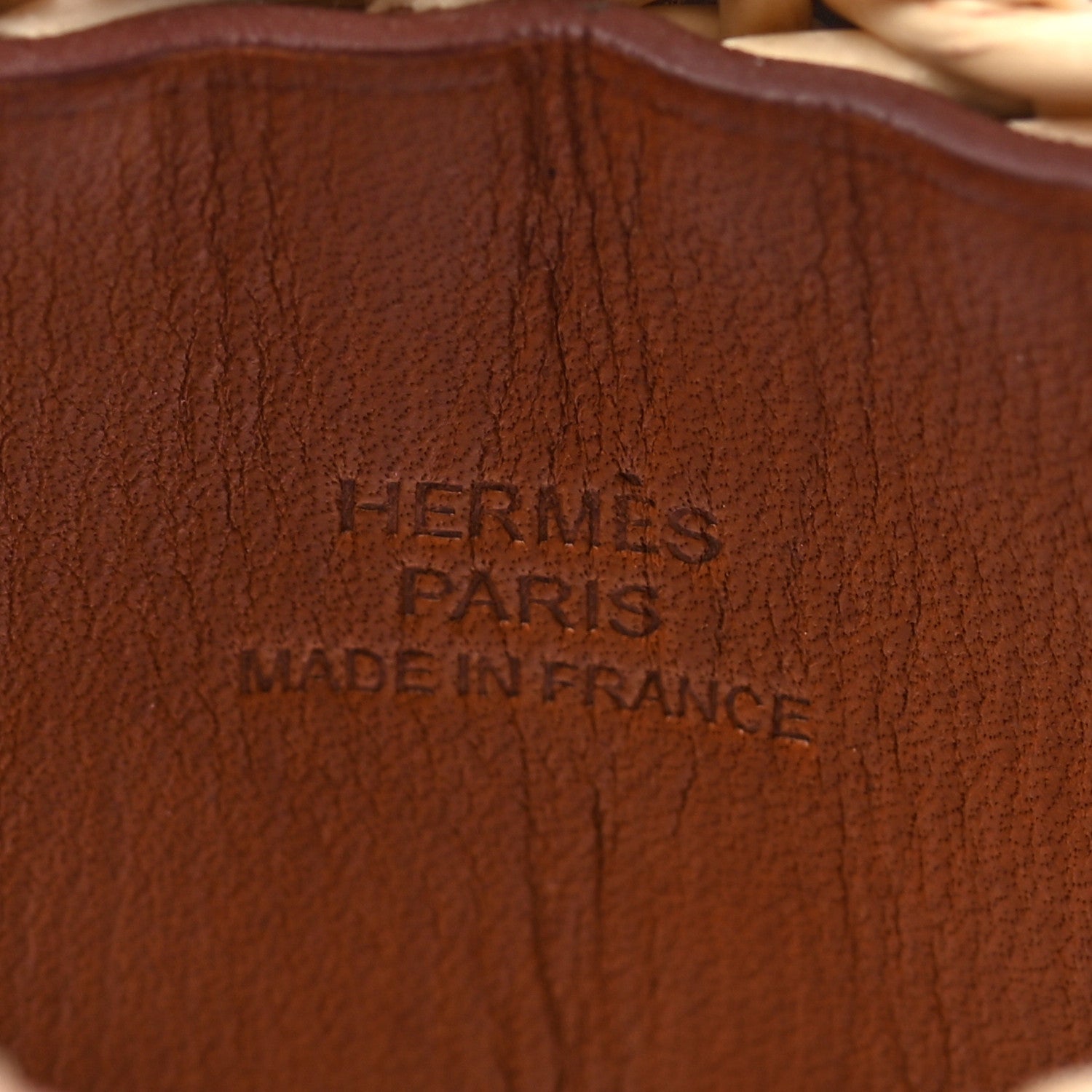 Hermes Wicker Barenia Medor Picnic Cuff Bracelet T2 Fauve 4 of 5