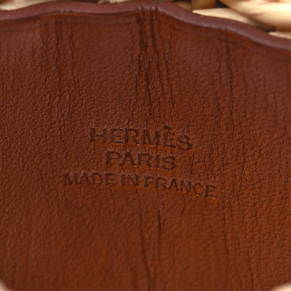 Hermes Wicker Barenia Medor Picnic Cuff Bracelet T2 Fauve 4 of 5
