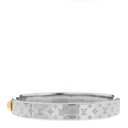 Louis Vuitton Palladium Monogram Nanogram Cuff S Silver 1 of 7