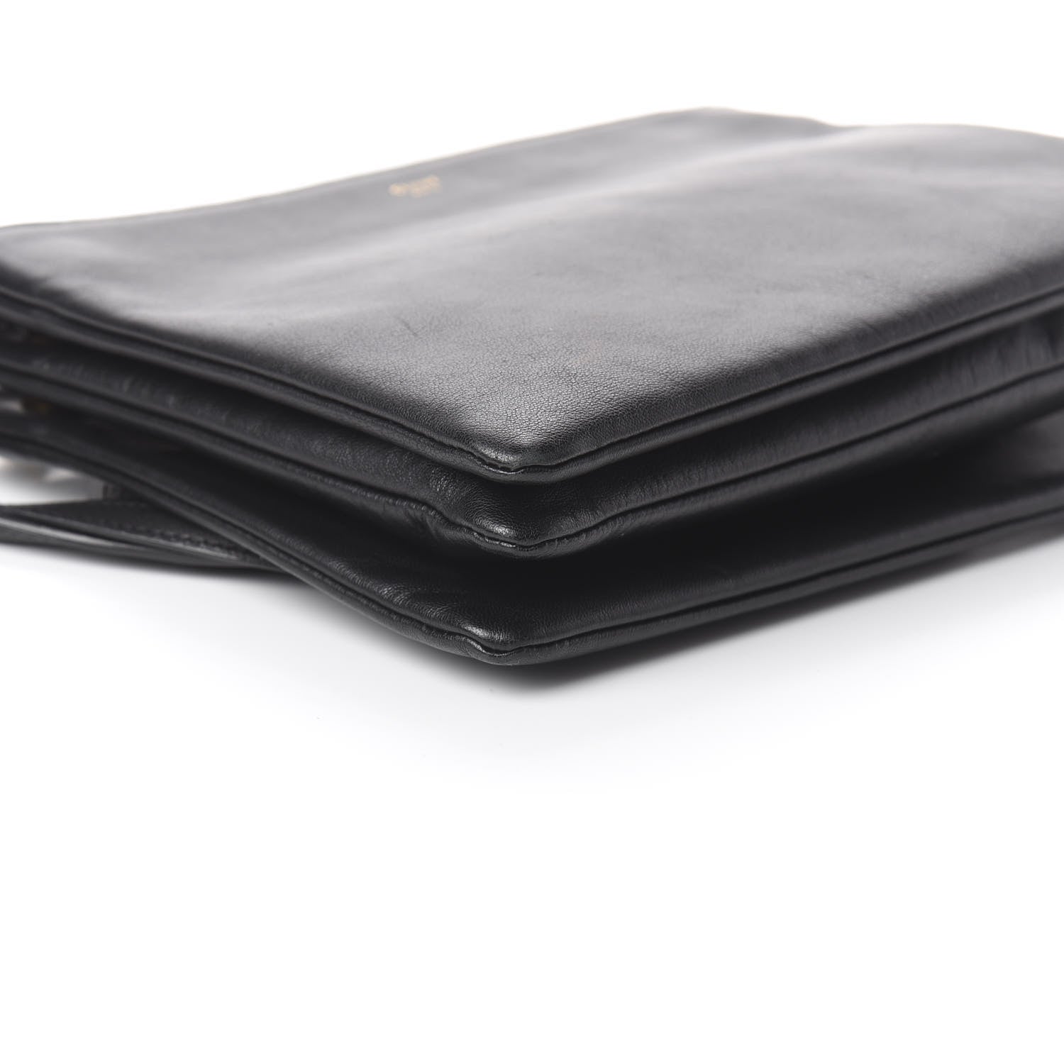 Celine Lambskin Large Trio Crossbody Bag Black 9 of 10