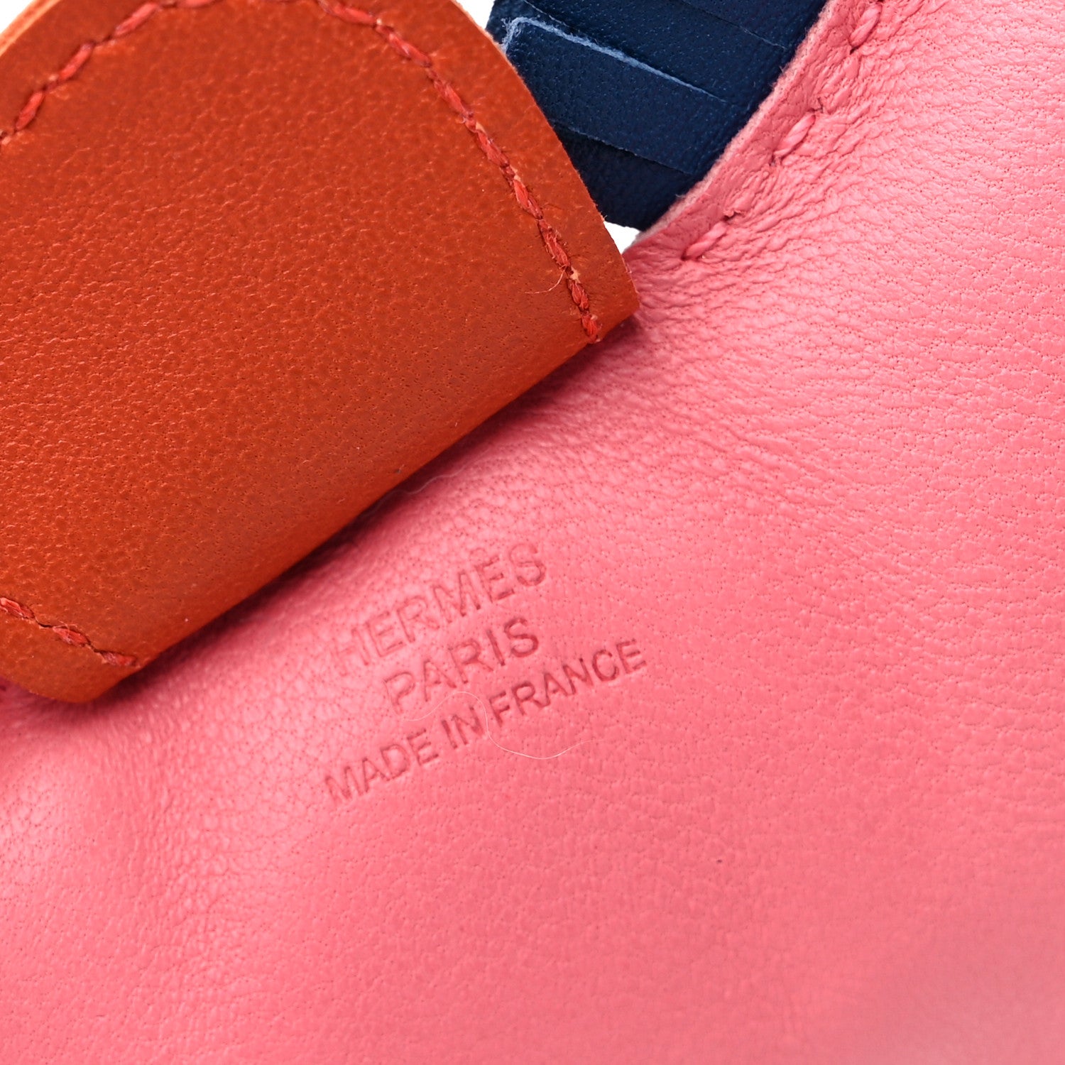 Hermes Milo Lambskin Grigri Rodeo Horse Bag Charm MM Rose Azalee Cornaline Bleu De Malte 3 of 3