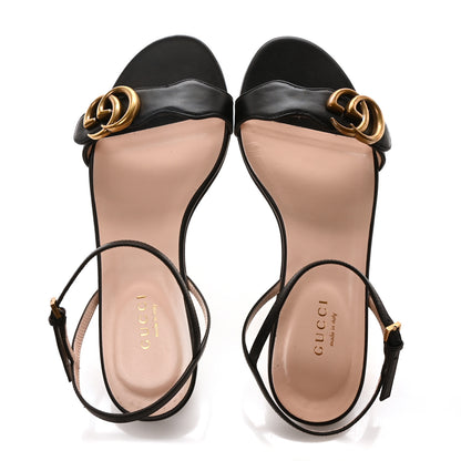 Gucci Lifford Calfskin GG Marmont Ankle Wrap Flat Sandals 36 Black 2 of 9