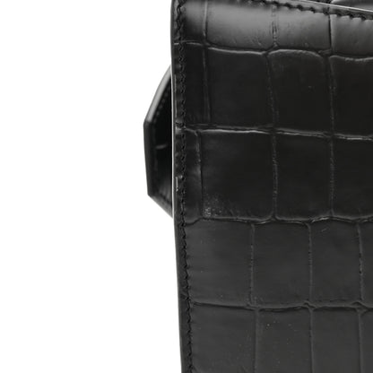 Balenciaga Semi Shiny Calfskin Crocodile Embossed Neo Classic Black Hardware S City Black 11 of 12