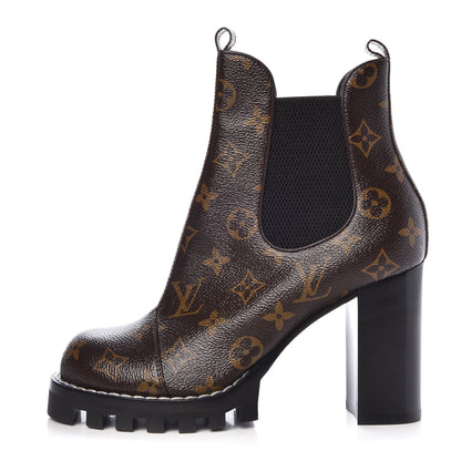 Louis Vuitton Patent Monogram Star Trail Chelsea Ankle Boots 38 1 of 9