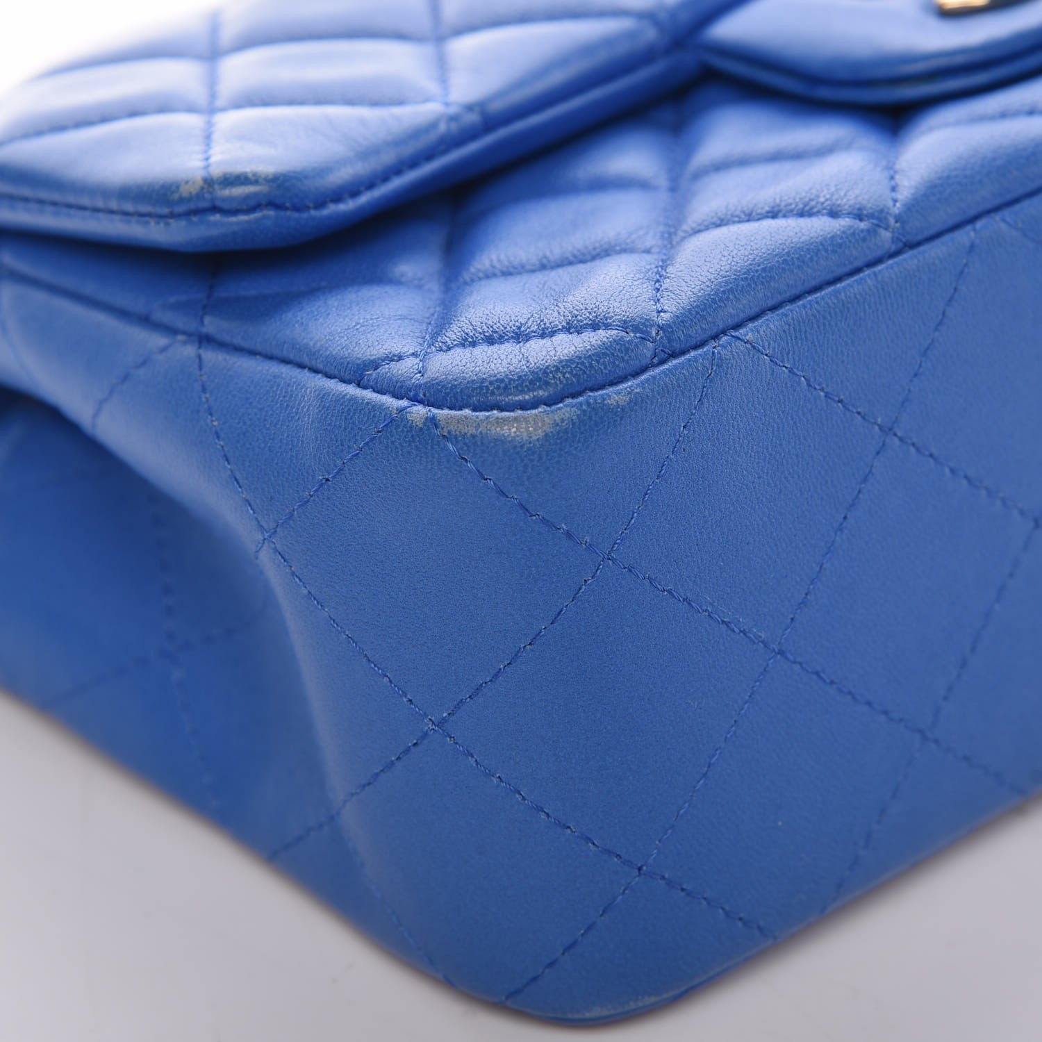 Chanel Lambskin Quilted Mini Rectangular Flap Blue 10 of 18
