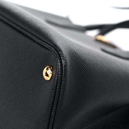 Prada Saffiano Cuir Medium Double Bag Black Fuoco 9 of 15