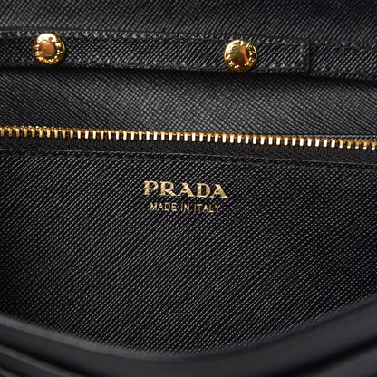 Prada Saffiano Metal Oro Chain Wallet Black 6 of 6