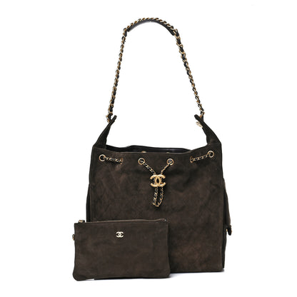 Chanel Suede Quilted Medium Chanel 25 Handbag Dark Brown 3 of 11
