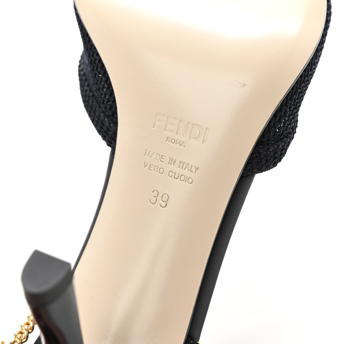 Mesh Chain 85mm Slingback Pumps 39 Black