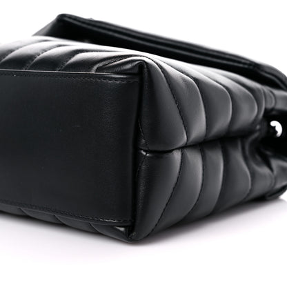 Saint Laurent Calfskin Y Quilted Monogram Small Loulou Chain Satchel Black 9 of 9