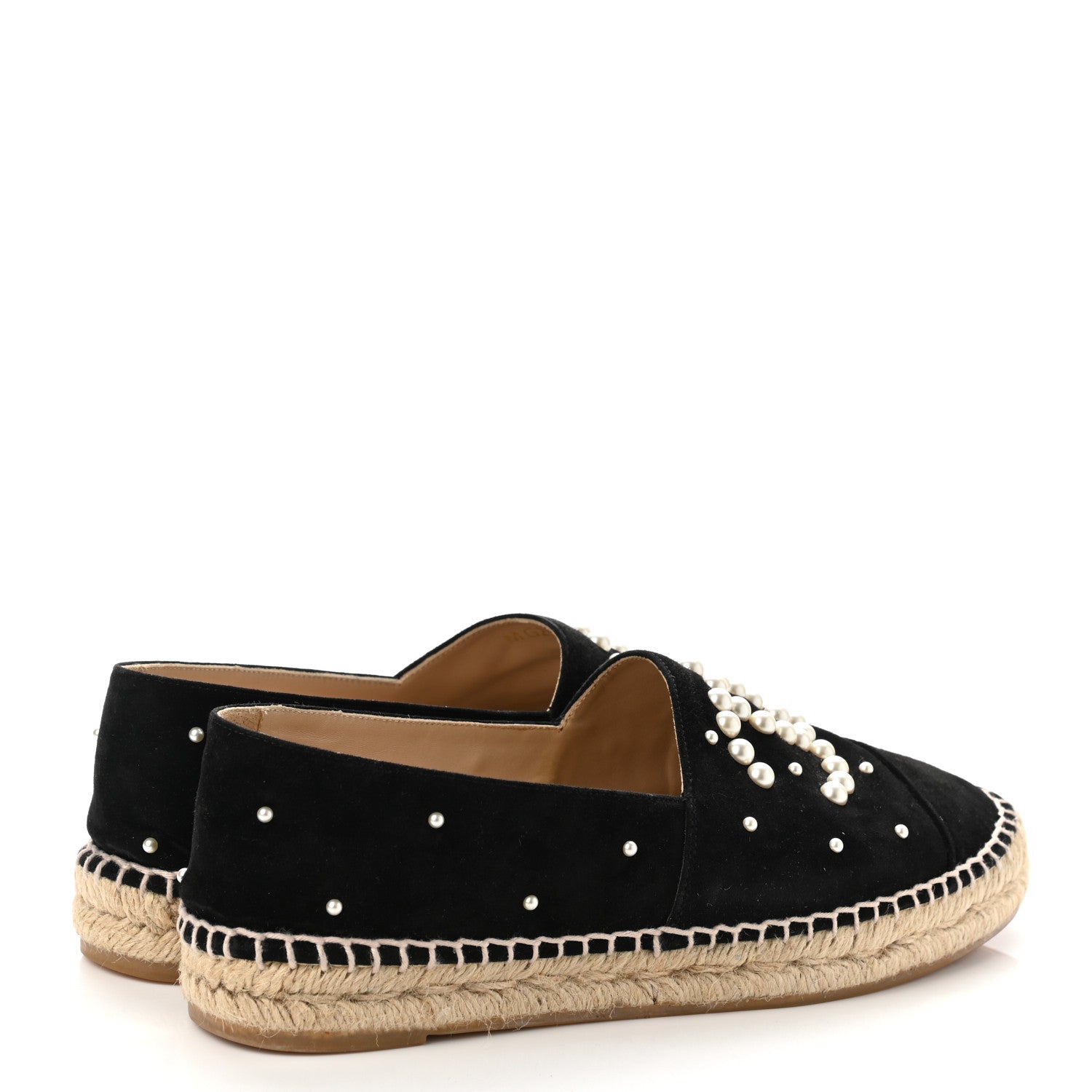 Chanel Suede Pearl CC Espadrilles 39 Black 4 of 10